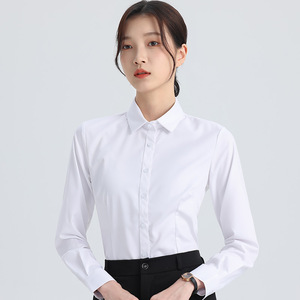 Vendita all'ingrosso di scorta 2025 primavera nuova versione coreana Versatile con collo alto a maniche lunghe <span class=keywords><strong>camicia</strong></span> di raso da <span class=keywords><strong>donna</strong></span> - Product Image 3