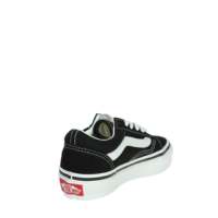 Chaussures de skate basses en toile respirante à lacets pour enfants avec semelle intermédiaire en EVA et semelle extérieure en caoutchouc - Toutes saisons Noir Blanc