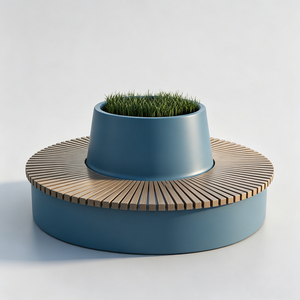 Banc-jardinière GRC personnalisé résistant aux intempéries, mobilier paysager avec jardinière intégrée pour parc urbain - Product Image 5