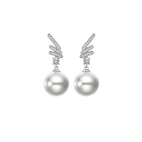 Boucles d'oreilles en argent sterling 925 avec perle, nouveau design tendance, perle d'eau douce naturelle