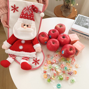 Fournitures de Noël TC, chaussette en tricot de 45 cm, décoration suspendue pour arbre de Noël, chaussette de Noël avec impression de Père Noël, cadeau de Noël - Product Image 3
