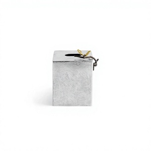 Hot Selling <b>Silver</b> Metal Square Shape Tissue Box Decorative <b>Napkin</b> Holder for Home Kitchen Bathroom Counter Top & Dining Decor - Product Image 1