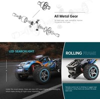 WLtoys 104019 1/10 4WD Brushless RC Monster Truck 55km/h Voiture tout-terrain Bigfoot haute vitesse avec engrenages métalliques et éclairage LED RTR Jouet