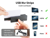 Lector de Tarjetas Inteligentes USB Externo MSR100 con Banda Magnética para Tarjetas MMC, 15 Años de Experiencia de Fábrica