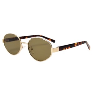 Gafas de sol ovaladas de metal para mujer UV400 con montura completa estilo retro protección solar - Product Image 5