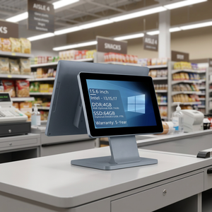 Système de point de vente tactile tout-en-un de 15,6 pouces, double écran, terminal Android Windows pour restaurant, commerce de détail, supermarché - Product Image 1