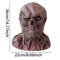 Masque de zombie d'Halloween, masque d'horreur pour le visage entier, accessoire de costume pour fête cosplay
