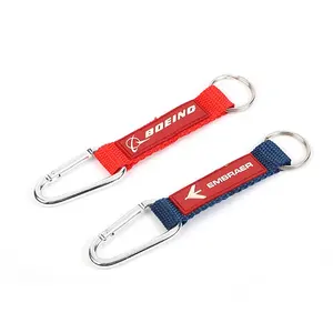 מותאם אישית מודפס לוגו קצר שרוך רב תכליתי Carabiner Keychain עם רצועה