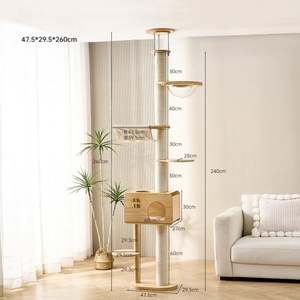 Árbol para Gatos Moderno y Grande, de Piso a Techo, con Plataforma de Salto, Material de Sisal y Lana, Torre para Mascotas - Product Image 5