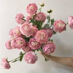 Fleur artificielle en soie <span class=keywords><strong>de</strong></span> haute qualité LUYI-3, <span class=keywords><strong>pivoine</strong></span> à 3 têtes, fleur décorative pour la maison, les mariages <span class=keywords><strong>et</strong></span> les fêtes, <span class=keywords><strong>rose</strong></span> poudré - Product Image 1