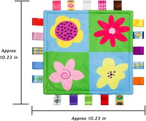 Manta reconfortante para bebés, 10,43x10,43 pulgadas, suave felpa cuadrada, toalla apaciguadora para bebés, manta de seguridad - Product Image 2