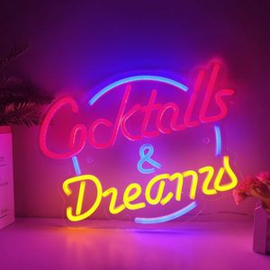 Enseigne néon personnalisée Cocktail Dreams, enseigne lumineuse LED pour boîte de nuit, cabine de DJ, piste de danse, décoration de fête - Product Image 2
