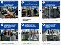 Transformateur de distribution triphasé 10 kV 400 V 100 kVA S20M à noyau superposé immergé dans l'huile, à deux enroulements, norme IEC/GB, hors charge, 50 Hz
