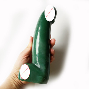 Bacchetta massaggiatore di cristallo con dildo di cristallo di aventurina verde intagliato a mano per la guarigione - Product Image 2