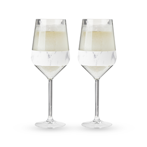 Set di tazze di raffreddamento con gambo in marmo di HOS da 2 bicchieri da Cocktail per congelamento del vino