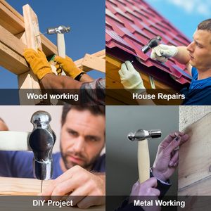 Piccolo Martello Multifunzione con Testa Rotonda e Manico in Legno, Lunghezza 16cm per Uso Domestico Fai-da-Te - Disponibile OEM - Product Image 6