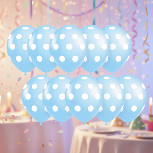 Party Love Blue Polka Dot Latex <b>Balloons</b> 12 Pcs Birthday Party Decoration - Product Image 3
