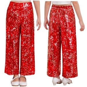 กางเกงขายาวเด็กผู้หญิง 6-14 ปี กางเกงหลวมสำหรับการแสดงบนเวที กางเกงฝึกซ้อมเต้นลาติน กางเกงเต้นบอลรูม ชุดเต้นลีริคอล - Product Image 4