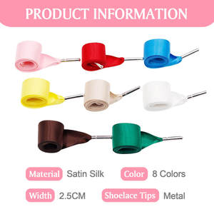 Lacets en satin personnalisés WEGOODZF de haute qualité, style décontracté, lisses et soyeux, lacets plats en polyester avec embouts métalliques, paires - Product Image 3