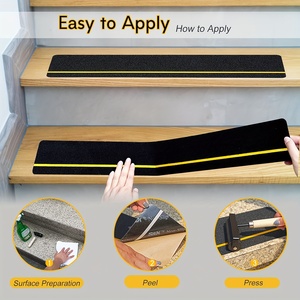 OEM นำเสนอบันไดพิมพ์ลายที่กำหนดเองลื่นทนเทปกันลื่นที่มีคุณภาพสูงกันลื่นสีดำอะคริลิคเดี่ยวเทปด้านเดียว - Product Image 1