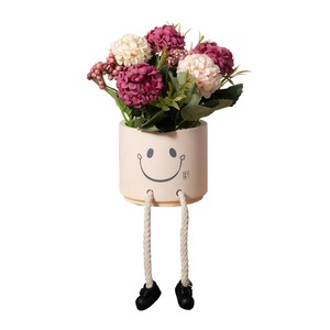 Expresión creativa, pies colgantes, <span class=keywords><strong>muñeca</strong></span>, planta verde, balcón interior, decoración de escritorio, manualidades, maceta de cerámica - Product Image 1