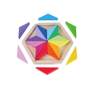 Blocs de construction en <span class=keywords><strong>bois</strong></span> arc-en-ciel, <span class=keywords><strong>puzzle</strong></span> <span class=keywords><strong>mandala</strong></span> en spirale coloré, jouet éducatif Montessori pour enfants - Product Image 3