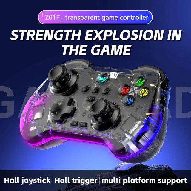 Wholesale Z01F RGB Light Hall Effect Joysticks Trigger Wireless Game Controller Gamepad for Switch/Android/IOS/PC