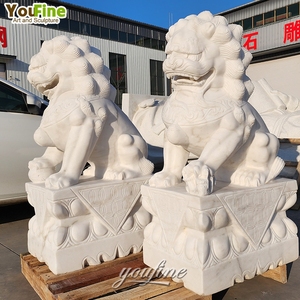YOUFINE, tamaño personalizado, decoración <span class=keywords><strong>de</strong></span> jardín al aire libre, escultura <span class=keywords><strong>de</strong></span> perro Foo León chino tradicional, estatua <span class=keywords><strong>de</strong></span> mármol - Product Image 6