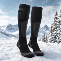 Chaussettes chauffantes à marque privée et chaussettes thermiques chauffantes pour hommes, chaussettes longues thermiques d'extérieur avec chauffage des orteils et extensibilité