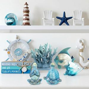 Set di 2 Statuette in Resina di Tartaruga Marina per Yoga e Meditazione <span class=keywords><strong>Zen</strong></span> con Base Antiscivolo - Decorazione a Tema Oceanico per Spiaggia, Bagno e Ufficio - Product Image 2