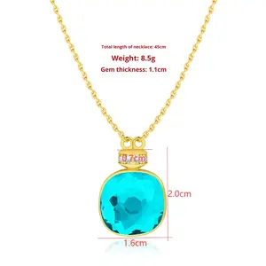 Collana alla Moda con Ciondolo a Forma di Bottiglia di Profumo in Cristallo Placcato Oro, Gioielli Originali e Trendy - Product Image 5