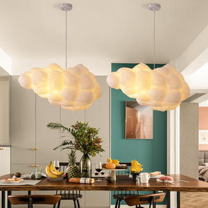 Vente en gros en ligne de lampes suspendues modernes Wabi Sabi en forme de <span class=keywords><strong>nuage</strong></span>, décoration de restaurants et de cafés, lampes suspendues au <span class=keywords><strong>plafond</strong></span> en <span class=keywords><strong>coton</strong></span> blanc LED - Product Image 2