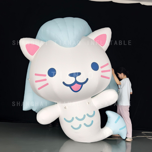 Cartone animato gonfiabile animale gonfiabile Merlion gigante <span class=keywords><strong>gatto</strong></span> gonfiabile dalla <span class=keywords><strong>coda</strong></span> di pesce per la decorazione o gli eventi - Product Image 2