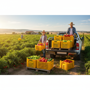 KE 920A Perforated <b>Crate</b> Virgin HDPE Heavy Duty Stackable Industrial <b>Storage</b> Agriculture Harvest Purpose Recyclable Foldable - Product Image 3