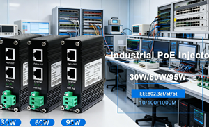 Injecteur PoE++ industriel 95W 802.3bt avec alimentation large plage 12~48VDC LNK-INJ301-90 Injecteur PoE industriel 95W Gigabit 802.3bt - Product Image 2