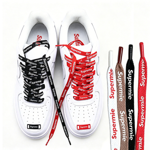Lacets de chaussures en polyester imprimés, neufs, en gros, 80cm, 90cm, 100cm, 120cm, 140cm, 160cm, imprimés 8mm, 4 couleurs sur les deux côtés, pour baskets <span class=keywords><strong>AF1</strong></span> - Product Image 1