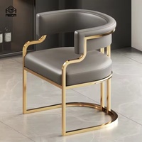 Chaises de salle à manger en cuir de style nordique moderne ZSZM avec structure métallique pour hôtels, salons de manucure et salons