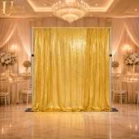 Uvenue Panneau de toile de fond en filet à paillettes dorées scintillantes, livraison rapide, rideau de scène pour mariage, fête, photomaton, événement