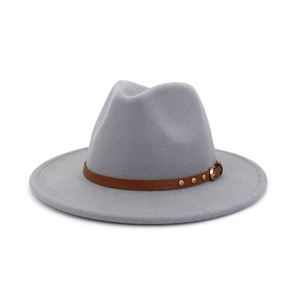 X3026 Sombrero Fedora Unisex de Lana, Sombrero Panamá con Hebilla, Gorra Jazz de Lana - Product Image 3