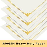 S&L Paquete de 50 Porta Diplomas de Papel Color Crema con Borde Dorado, Diseño Clásico Rectangular, para Certificados de Graduación