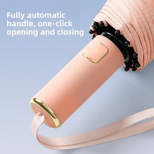 <span class=keywords><strong>Parapluie</strong></span> de Pluie Automatique Pliant Personnalisé à Trois Volets, Couleur Unie, Protection UV, Revêtement Noir, pour Hommes - Product Image 4