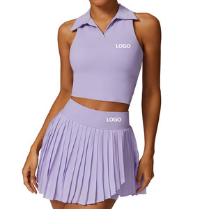 Ensemble de jupes plissées pour femmes, vêtements de tennis d'été en plein air, vêtements de sport, fitness, respirant, tennis, doux, séchage rapide, <span class=keywords><strong>jupe</strong></span> - Product Image 1