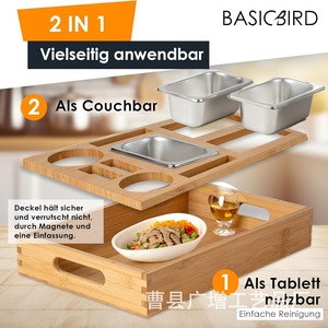 กล่องเก็บของอเนกประสงค์ Basicbird Couchbar ทำจากไม้ สำหรับใส่เครื่องดื่มและขนม ใช้บนโต๊ะทำงาน - Product Image 2
