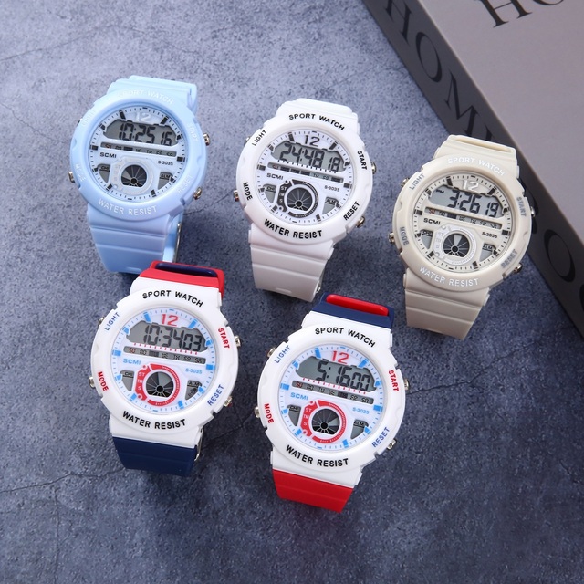 New Trendy Luminous Backlit Large Dial Sports Men's Watch, Student Children's Waterproof Watch