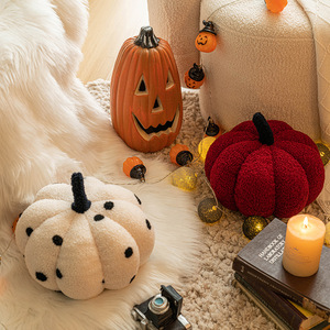 Cojines de calabaza divertidos de estilo nórdico, cojines de sofá creativos en forma especial para adornar habitaciones de niños, juguetes de felpa para Halloween - Product Image 2