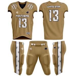 Vente en gros d'uniformes de football américain de haute qualité pour adultes, ensemble personnalisé avec impression, vêtements de sport, uniforme de football fabriqué au Pakistan - Product Image 1