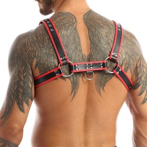 Harnais de poitrine pour hommes de haute qualité Faux cuir BDSM Bondage Pup Play Strap Clubwear Gay Adult <span class=keywords><strong>Sex</strong></span> Toy - Product Image 2