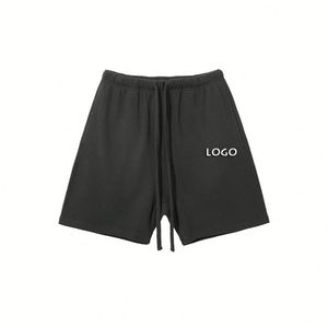 Shorts de sport décontractés pour homme en coton de haute qualité, taille mi-élastique, respirants, coupe droite ample, pour l'été - Product Image 2