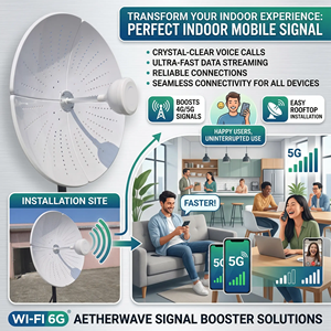 Antena 4G 5G de Largo Alcance 1700-4200Mhz de Alta Ganancia 2x22dBI 44dBI 60cm con Antena Parabólica Hiperbólica Exterior SD-2727-24W Feedhorn de Largo Alcance - Product Image 1