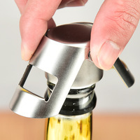 Bouchon de bouteille de champagne portable et réutilisable en acier inoxydable de qualité alimentaire, couleur argent, pour vin mousseux